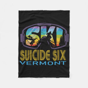 Ski Suicide Six Vermont Skiing Vacation Fleece Blanket