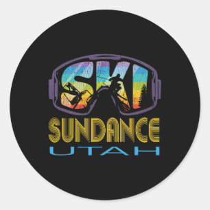 Ski Sundance Utah Skiing Vacation Classic Round Sticker