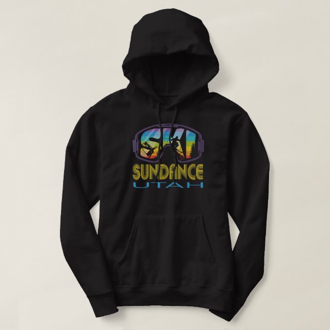 Ski Sundance Utah Skiing Vacation Hoodie (Design Front)