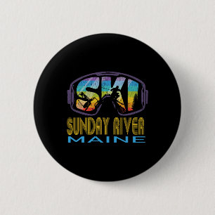 Ski Sunday River Maine Skiing Vacation 6 Cm Round Badge