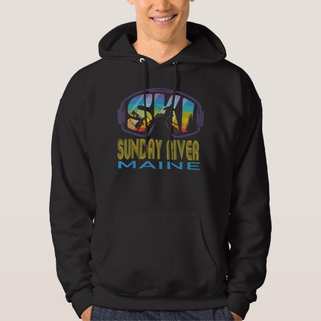 Ski Sunday River Maine Skiing Vacation Hoodie (Front)