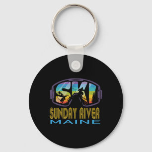 Ski Sunday River Maine Skiing Vacation Key Ring