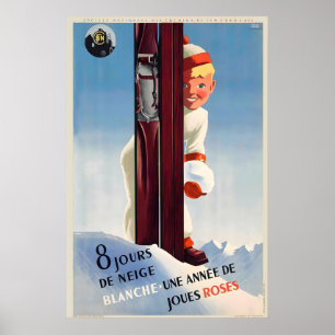 Ski Switzerland France Austrian Mountains Alps Poster