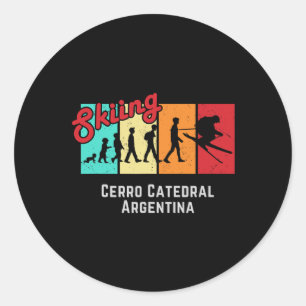 Ski T Cerro Catedral Argentina For Men And Women S Classic Round Sticker