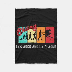 Ski T Les Arcs And La Plagne For Men And Women Ski Fleece Blanket