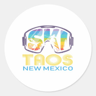 Ski Taos New Mexico Skiing Vacation Classic Round Sticker