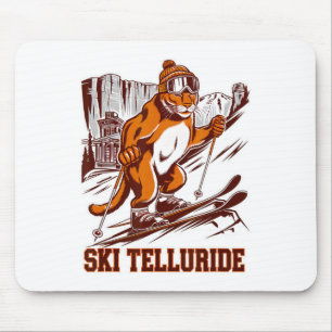 Ski Telluride Mountain Lion Skiing Adventure Graph Mouse Pad