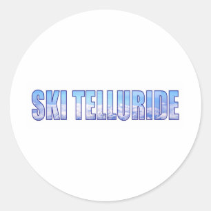 Ski Teluride Classic Round Sticker
