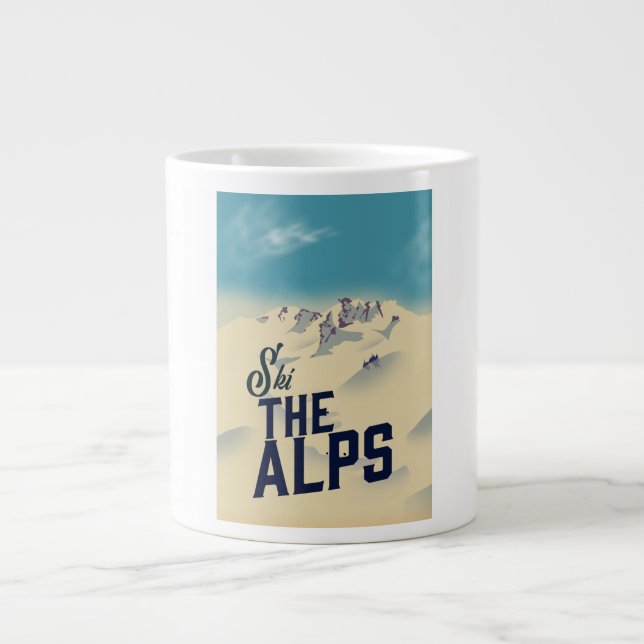 Ski The Alps Large Coffee Mug (Front)