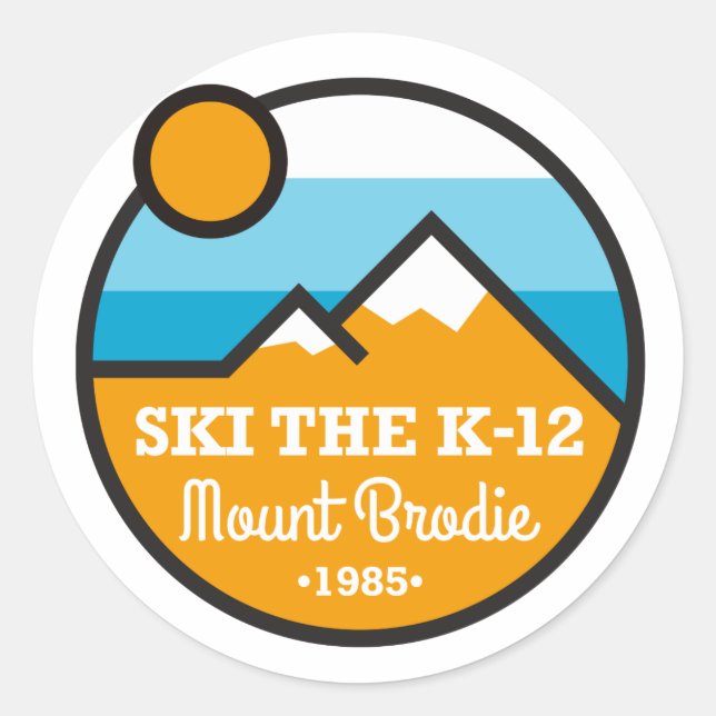 Ski the K-12 Patch Style Classic Round Sticker (Front)