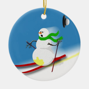 Ski Theme Gift Ideas Holiday Funny Christmas Ceramic Tree Decoration