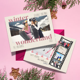 Ski Theme Winter Wonderland Christmas Photo Holiday Card