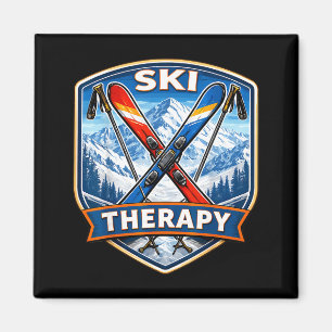 Ski therapy skiing lover funny skier quote mountai magnet