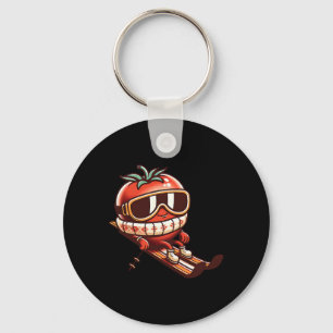 Ski Tomato With Goggles Cute Apres Ski Mountain Key Ring