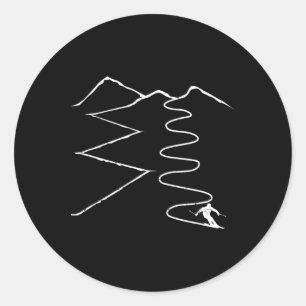 Ski Tour Skiing Touring - Skitouring Skitour Vinta Classic Round Sticker