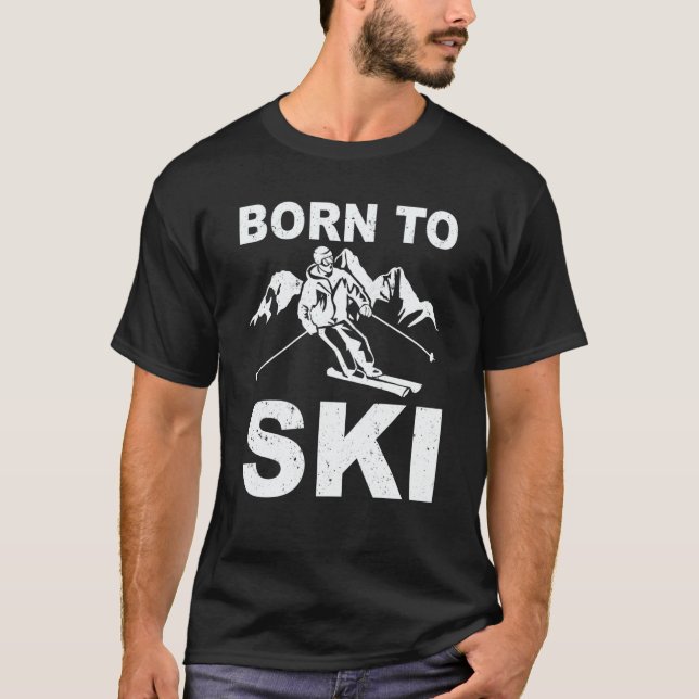 ski tours cross country skiingmountains descent sk T-Shirt (Front)