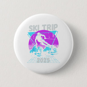 Ski Trip 2026 - Matching Family Snow Skiing Vacati 6 Cm Round Badge