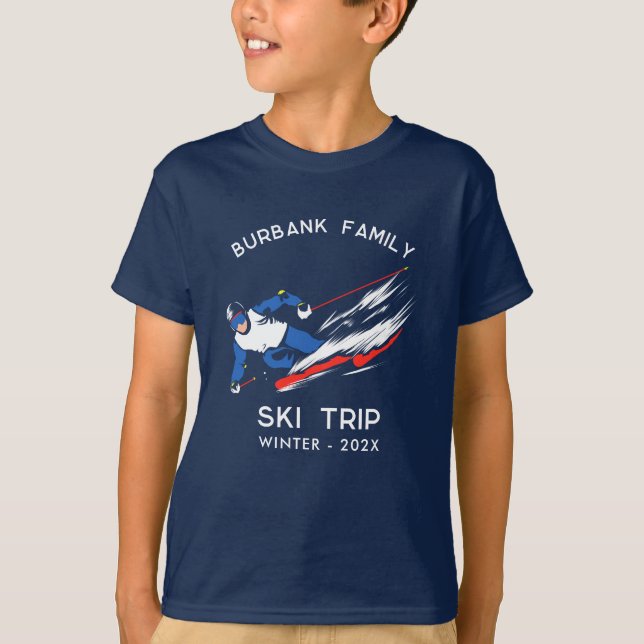 Ski Trip Matching Family Reunion Keepsake T-Shirt (Front)