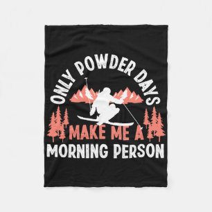 Ski Trip Skiing Powder Snow Fleece Blanket
