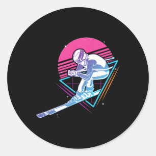 Ski Trip Skiing Retro Vintage 80s 90s Classic Round Sticker