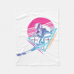 Ski Trip Skiing Retro Vintage 80s 90s Fleece Blanket