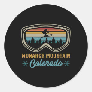Ski Trip To Monarch Mountain Colorado 70s Style Sk Classic Round Sticker