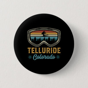 Ski Trip To Telluride Colorado 70s Style Mountain  6 Cm Round Badge