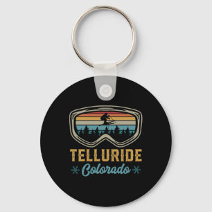 Ski Trip To Telluride Colorado 70s Style Mountain Key Ring