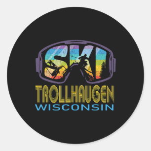 Ski Trollhaugen Wisconsin Skiing Vacation _1 Classic Round Sticker