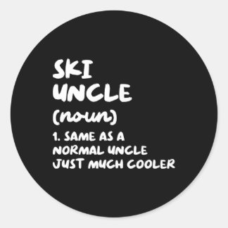 Ski Uncle Definition Skiing Funny Sports  Classic Round Sticker