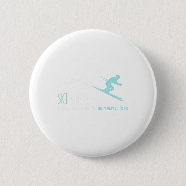 Ski Uncle Shirt  6 Cm Round Badge (Front)