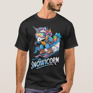 Ski unicorn winter sport skier funny skiing T-Shirt