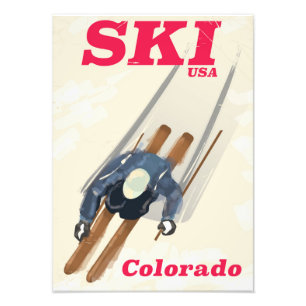 Ski USA Colorado travel poster