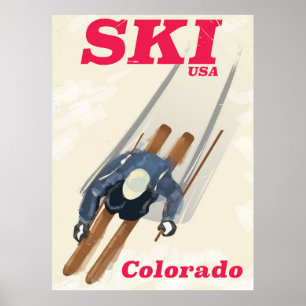 Ski USA Colorado travel poster
