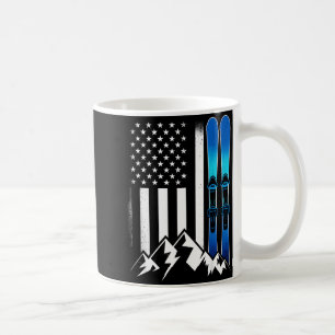 Ski usa flag winter sport skier american flag coffee mug