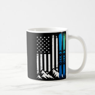 Ski usa flag winter sport skier american flag coffee mug