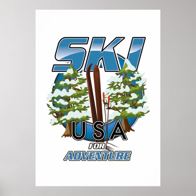 Ski USA For adventure logo. Poster (Front)