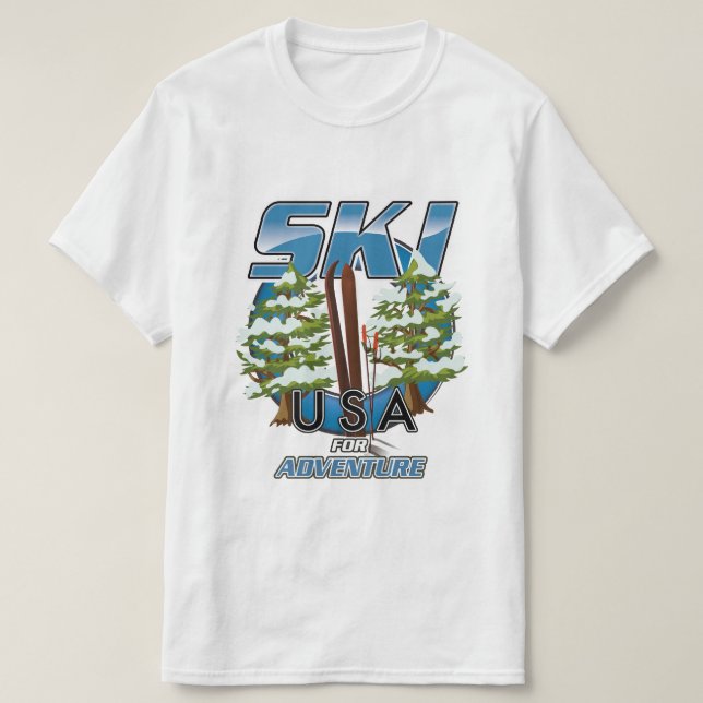 Ski USA For adventure logo. T-Shirt (Design Front)