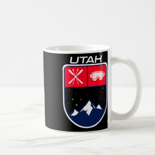 Ski Utah Mountain Skiing Trail Skier Goggle Pole J Coffee Mug
