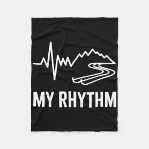 Ski Vacation Snowboard Heartbeat My Rhythm Mountai Fleece Blanket