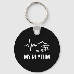 Ski Vacation Snowboard Heartbeat My Rhythm Mountai Key Ring