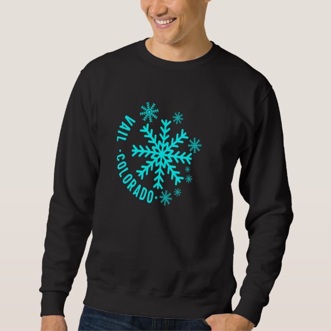 Ski Vail Colorado Mountain Skiing Snow Flakes Wint Sweatshirt (Front)