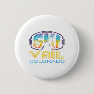 Ski Vail Colorado Skiing Vacation 6 Cm Round Badge