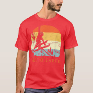 Ski Val d'Isere, France Vintage Retro Snow Skiing  T-Shirt