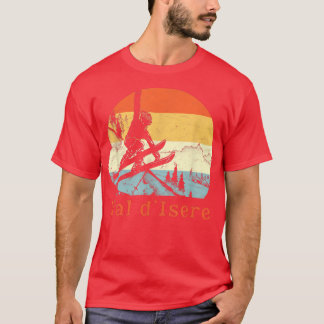 Ski Val d'Isere, France Vintage Retro Snow Skiing  T-Shirt