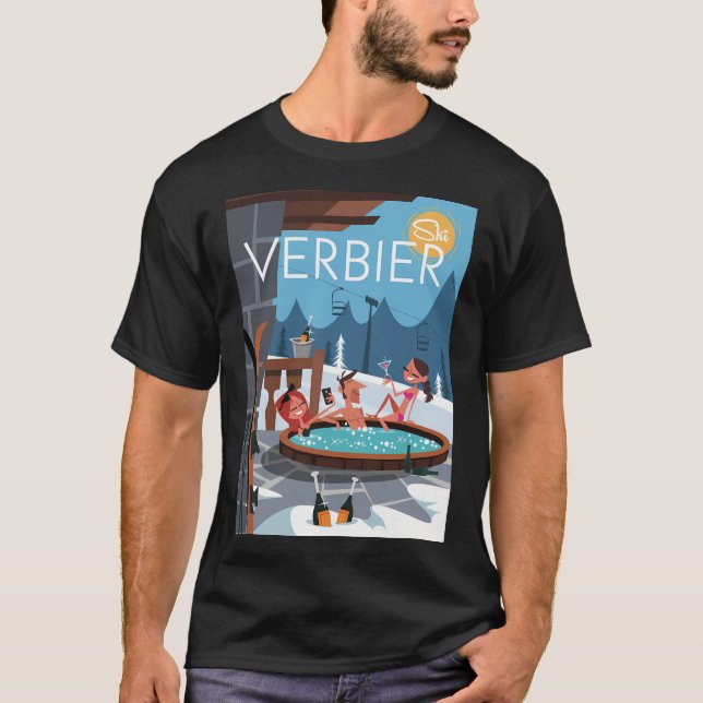 Ski Verbier Poster T-Shirt (Front)