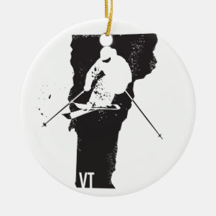 Ski Vermont Ceramic Tree Decoration