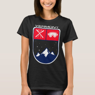 Ski Vermont Mountain Skiing Trail Skier Goggle Pol T-Shirt