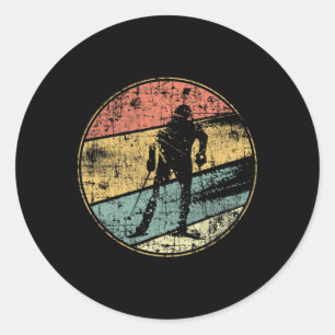 Ski Vintage Skiing Biathlon Biathlete Classic Round Sticker