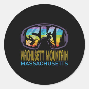 Ski Wachusett Mountain Machusetts Skiing Vacation  Classic Round Sticker